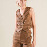 She's From Texas Faux Leather Vest