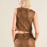 She's From Texas Faux Leather Vest