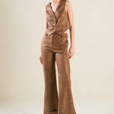 She's From Texas Faux Leather Vest