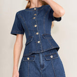 FOREVER STYLISH DENIM TOP