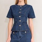 FOREVER STYLISH DENIM TOP