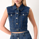 SWEET TALKER DENIM CROP VEST