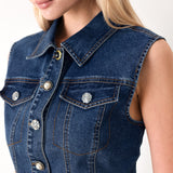 SWEET TALKER DENIM CROP VEST