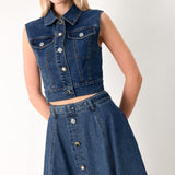SWEET TALKER DENIM CROP VEST