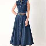 SWEET TALKER DENIM CROP VEST