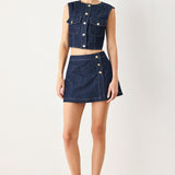 ICONIC INDIGO DENIM CROP VEST