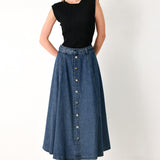 SWEET TALKER DENIM CIRCLE MIDI SKIRT