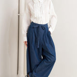 RELAXED TAILORED DENIM LOOSE FITTING PANTS