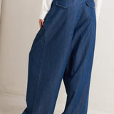 RELAXED TAILORED DENIM LOOSE FITTING PANTS