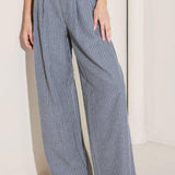 MARINA PINSTRIPE WOVEN SEERSUCKER PANTS