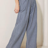 MARINA PINSTRIPE WOVEN SEERSUCKER PANTS