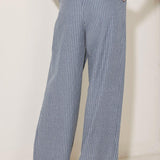 MARINA PINSTRIPE WOVEN SEERSUCKER PANTS