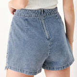 FLORAL LOVE DENIM SKORT