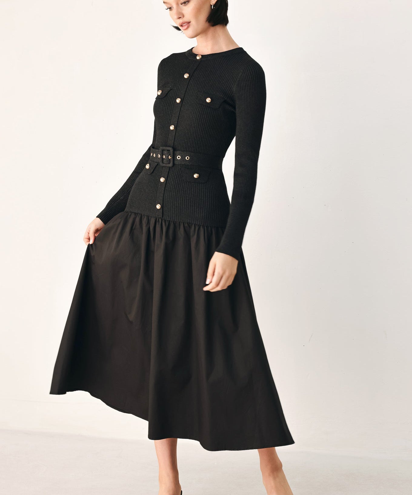 City After Dark Mixed Media Midi