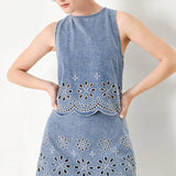 FLORAL LOVE DENIM TOP