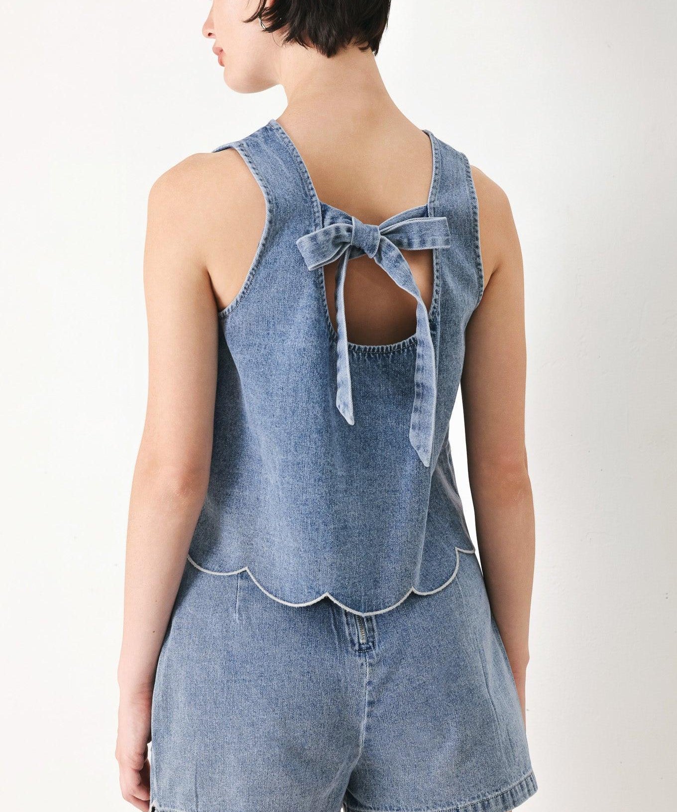 FLORAL LOVE DENIM TOP