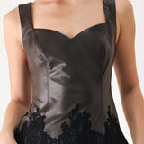 Lace After Dark Sweetheart Faux Leather Top