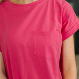 Fix You Right Up Short Sleeve Midi Dress in Hot Pink