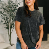 Had to Be There Mineral Wash Tee in Ash Black