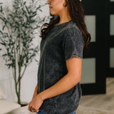 Had to Be There Mineral Wash Tee in Ash Black