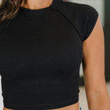 Halfway to Heaven Cropped Top in Black
