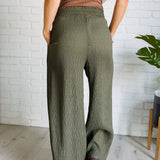Harmony High Rise Wide Pants in Olive