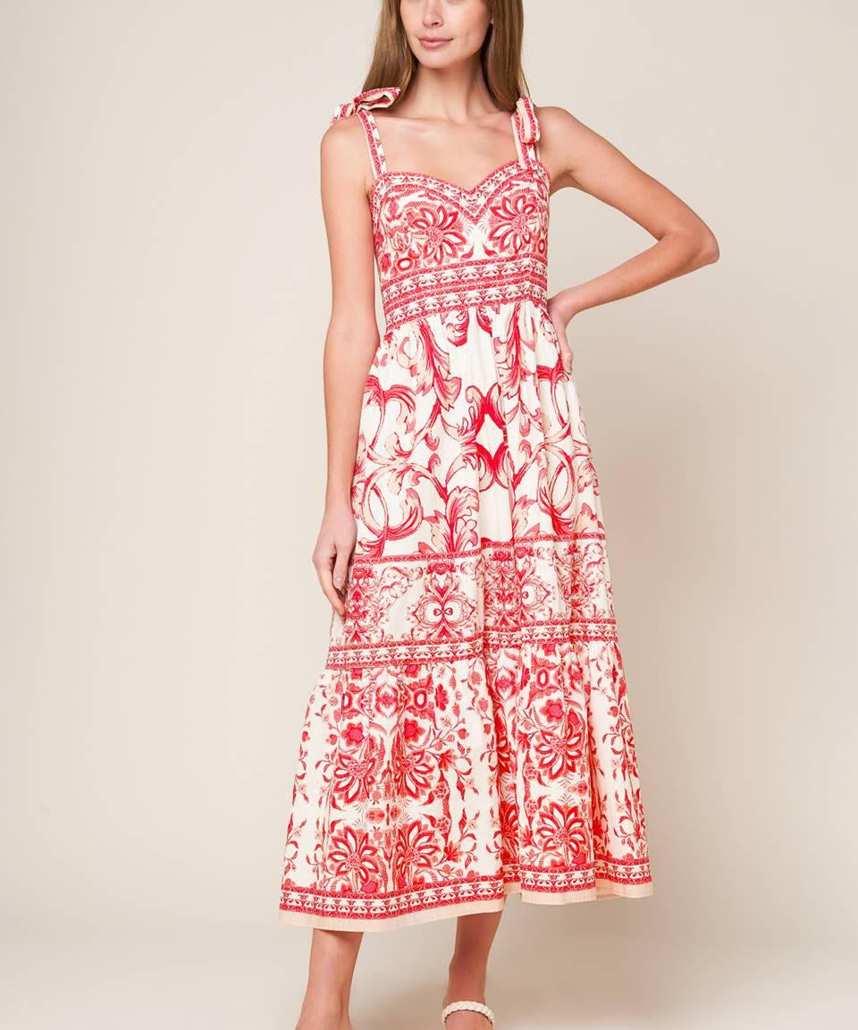 THE GARDEN'S SECRET WOVEN MIDI DRESS