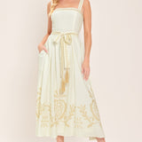 MOONLIT GARDEN WOVEN MIDI DRESS