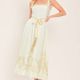 MOONLIT GARDEN WOVEN MIDI DRESS