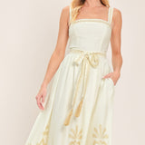 MOONLIT GARDEN WOVEN MIDI DRESS