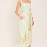 MOONLIT GARDEN WOVEN MIDI DRESS
