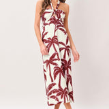 PALM SIREN WOVEN MIDI DRESS