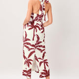 PALM SIREN WOVEN MIDI DRESS