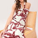 PALM SIREN WOVEN MIDI DRESS