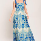OCEAN TAPESTRY WOVEN MAXI DRESS
