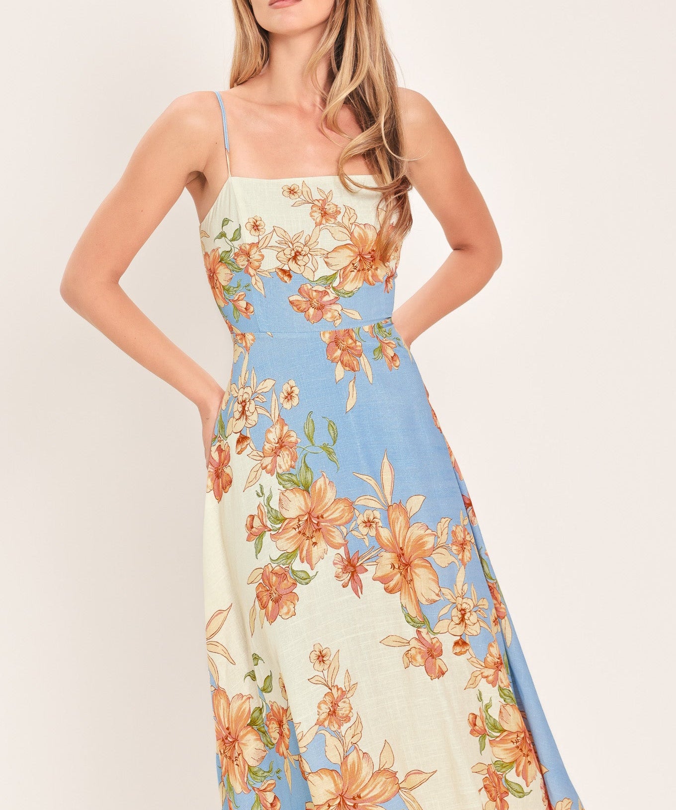 SUMMER SERENADE WOVEN MIDI DRESS