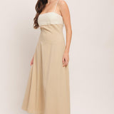 QUIET LUXE MOMENT WOVEN MIDI DRESS