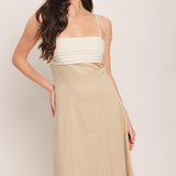 QUIET LUXE MOMENT WOVEN MIDI DRESS