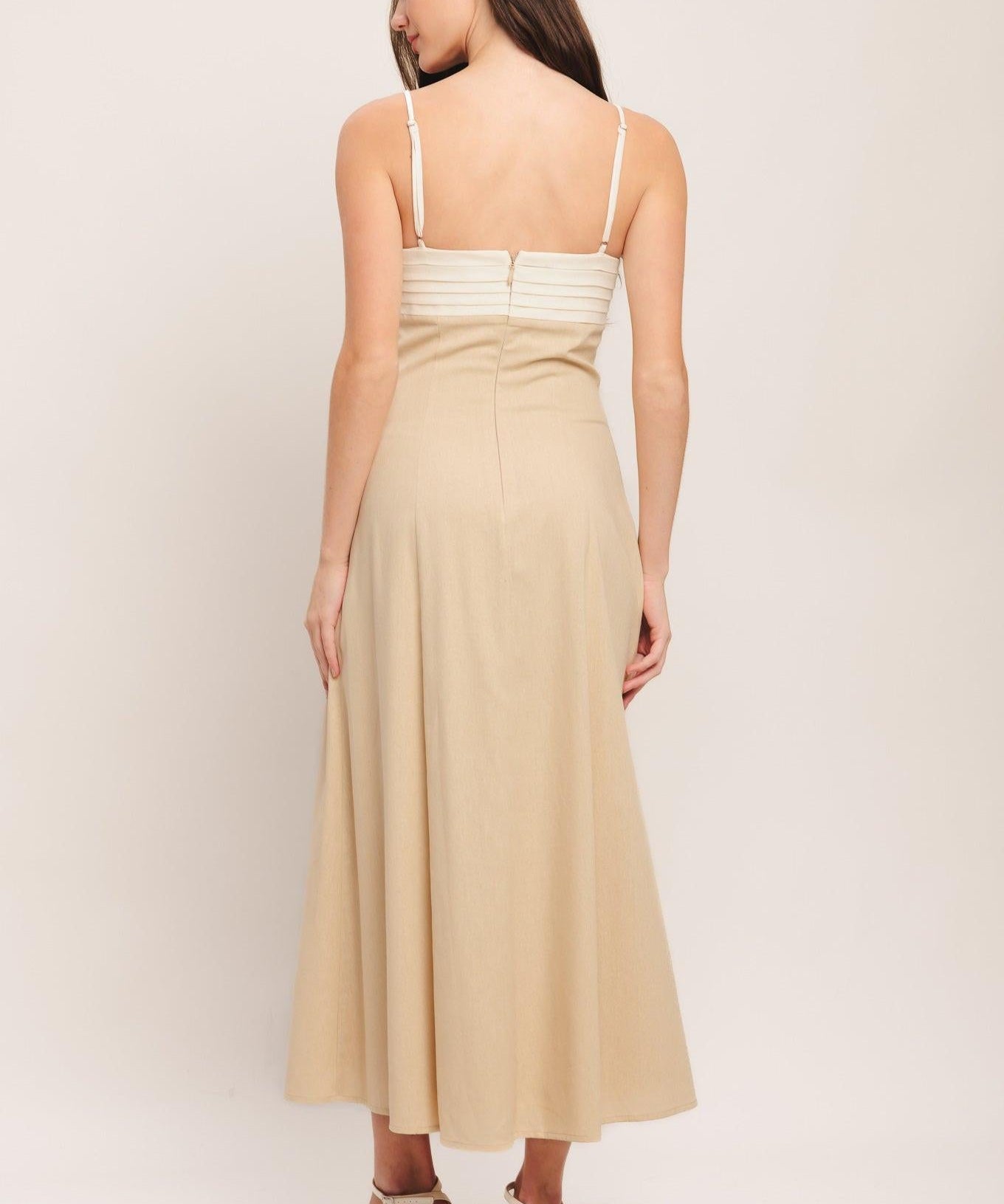 QUIET LUXE MOMENT WOVEN MIDI DRESS