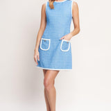 BLUE SKIES AND DAYDREAMS WOVEN MINI DRESS