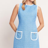 BLUE SKIES AND DAYDREAMS WOVEN MINI DRESS
