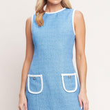 BLUE SKIES AND DAYDREAMS WOVEN MINI DRESS