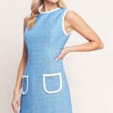 BLUE SKIES AND DAYDREAMS WOVEN MINI DRESS