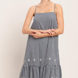 STRIPE COVE WOVEN MIDI DRESS