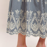 STRIPE COVE WOVEN MIDI DRESS