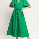 RESORT ESCAPE WOVEN MIDI DRESS