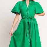 RESORT ESCAPE WOVEN MIDI DRESS