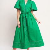 RESORT ESCAPE WOVEN MIDI DRESS