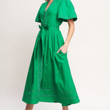 RESORT ESCAPE WOVEN MIDI DRESS