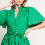 RESORT ESCAPE WOVEN MIDI DRESS